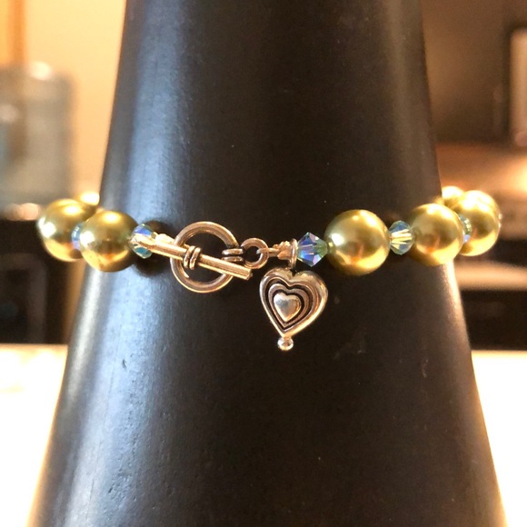 💕Light Green Handmade Pearl Bracelet 7.75“💕 - Picture 4 of 6